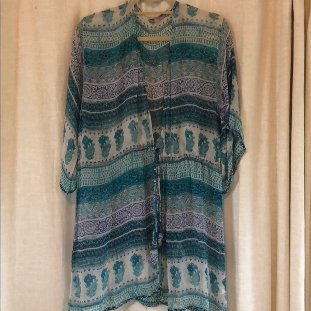 Calypso printed silk top